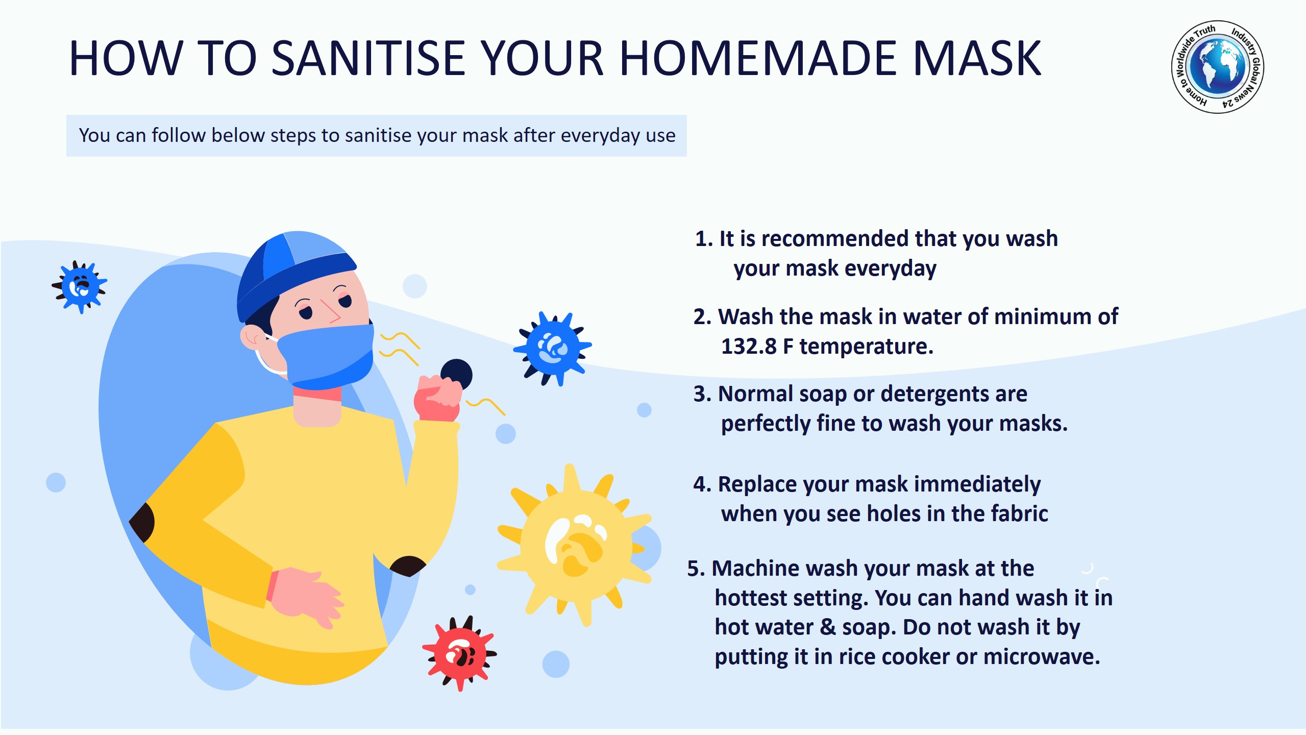 How to sanitise your homemade mask