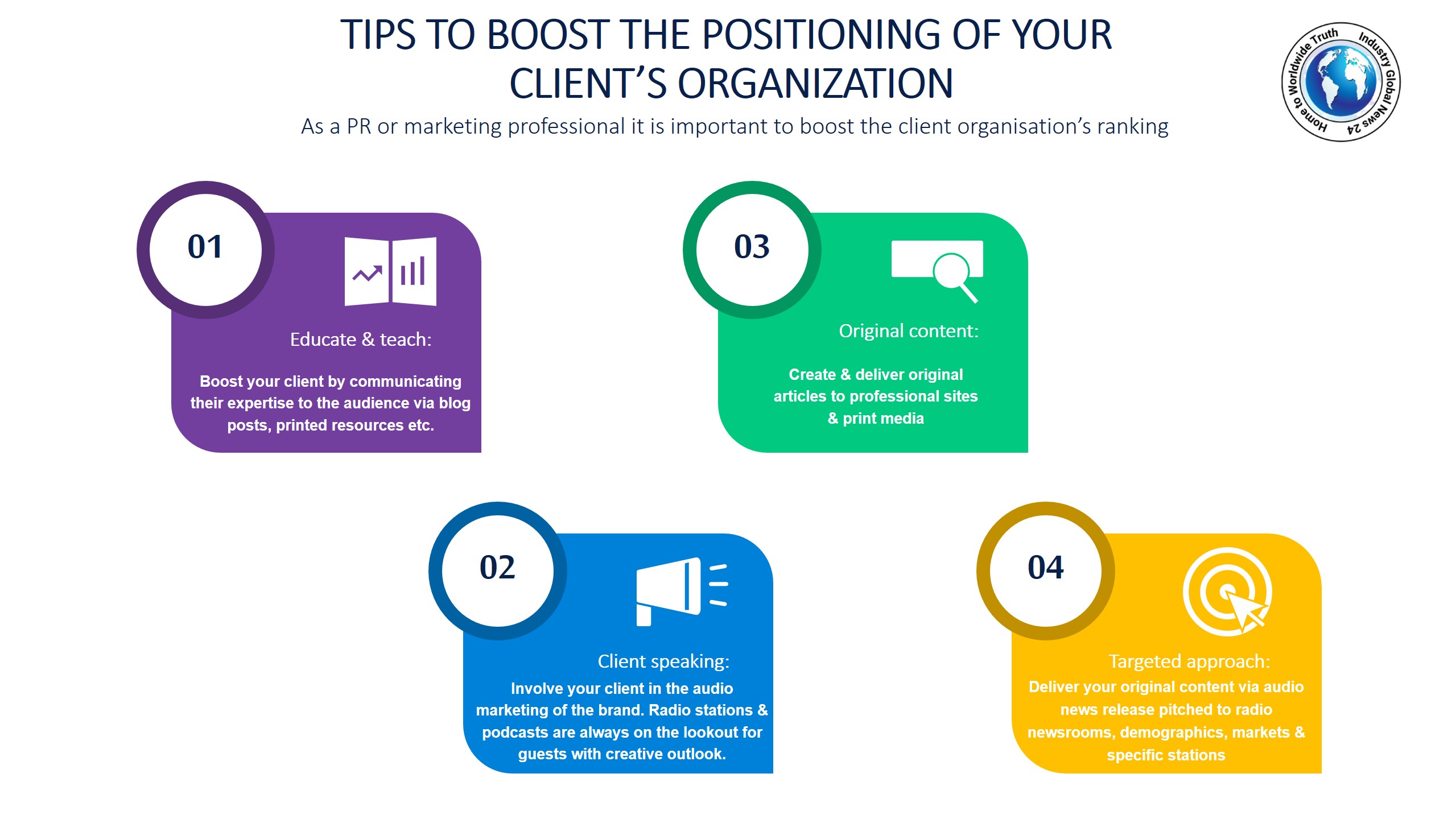 Tips to boost the positioning of your client’s organization