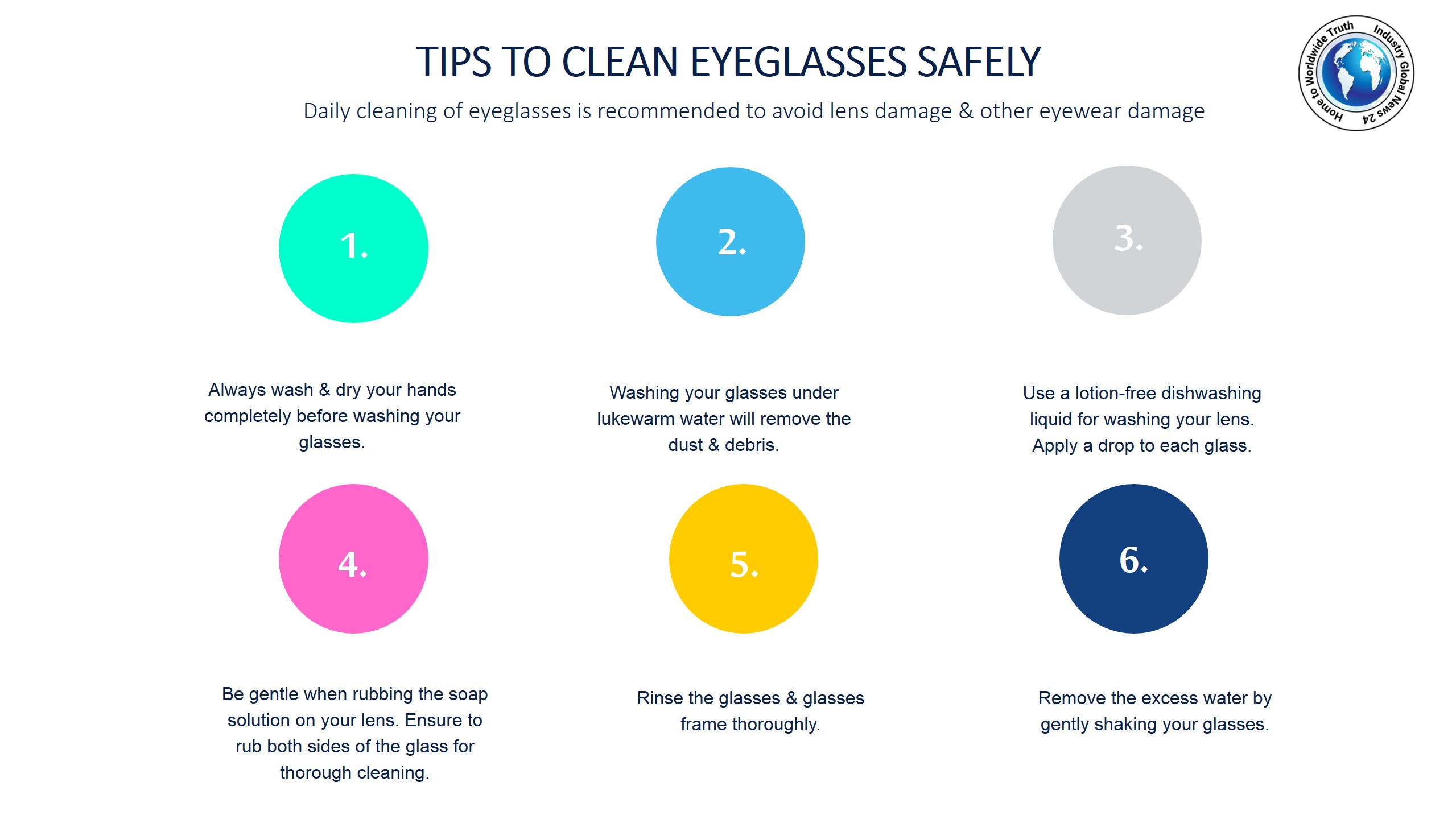Tips to clean eyeglasses safely