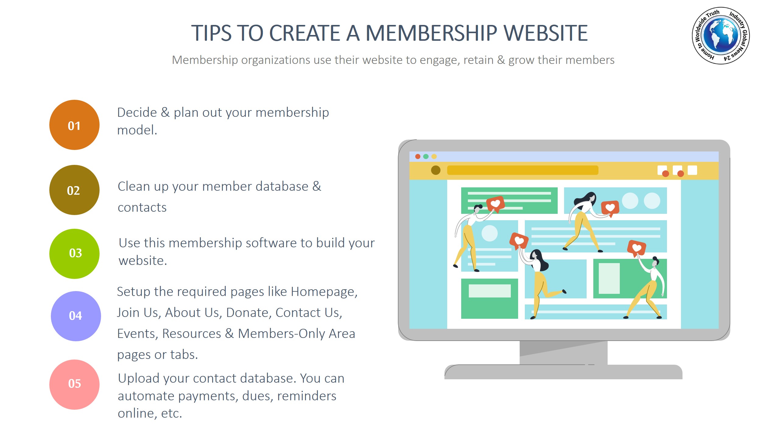 Tips to create a membership website