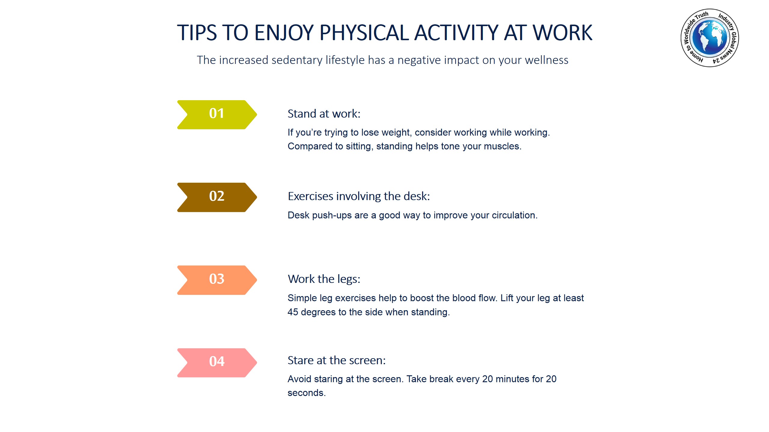 Tips to enjoy physical activity at work