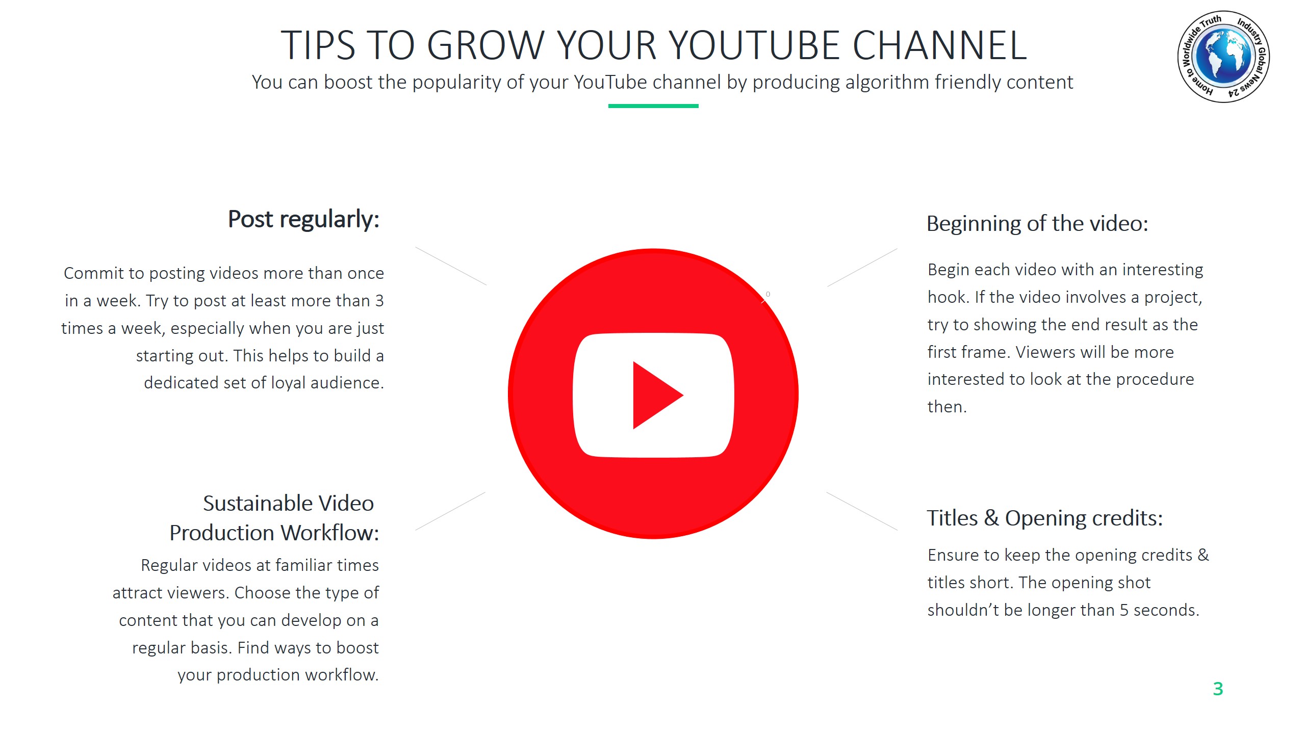 Tips to grow your YouTube channel