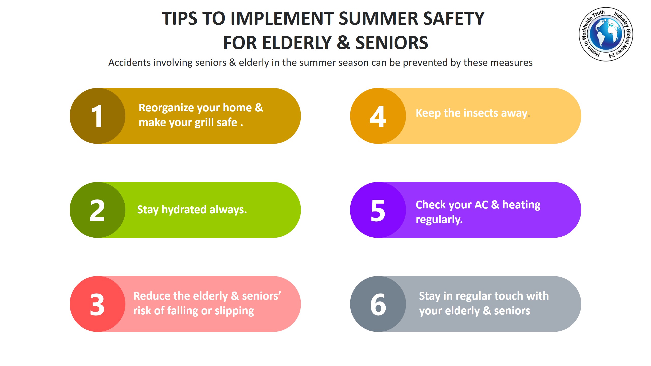 Tips to implement summer safety for elderly & seniors