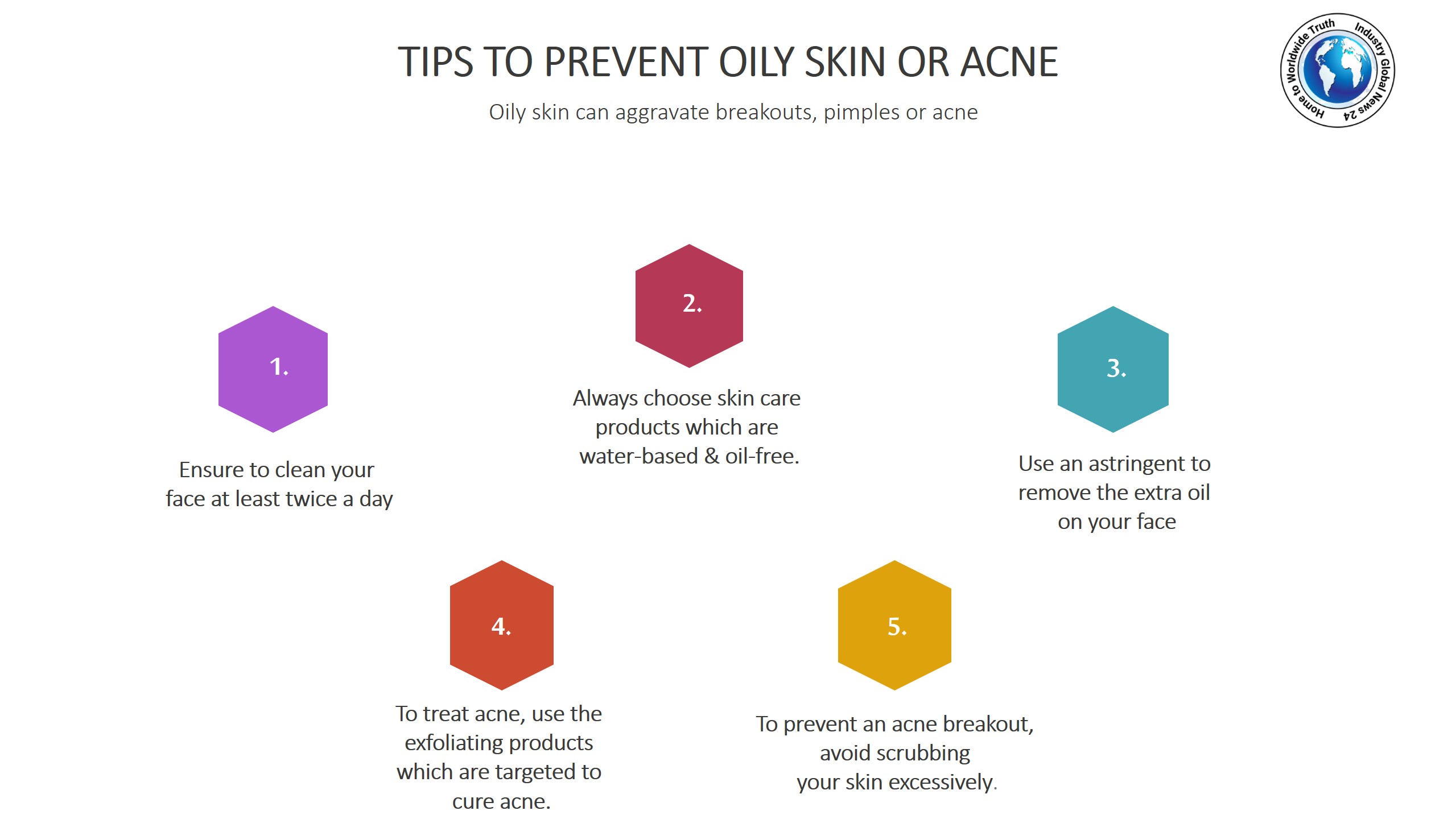 Tips to prevent oily skin or acne