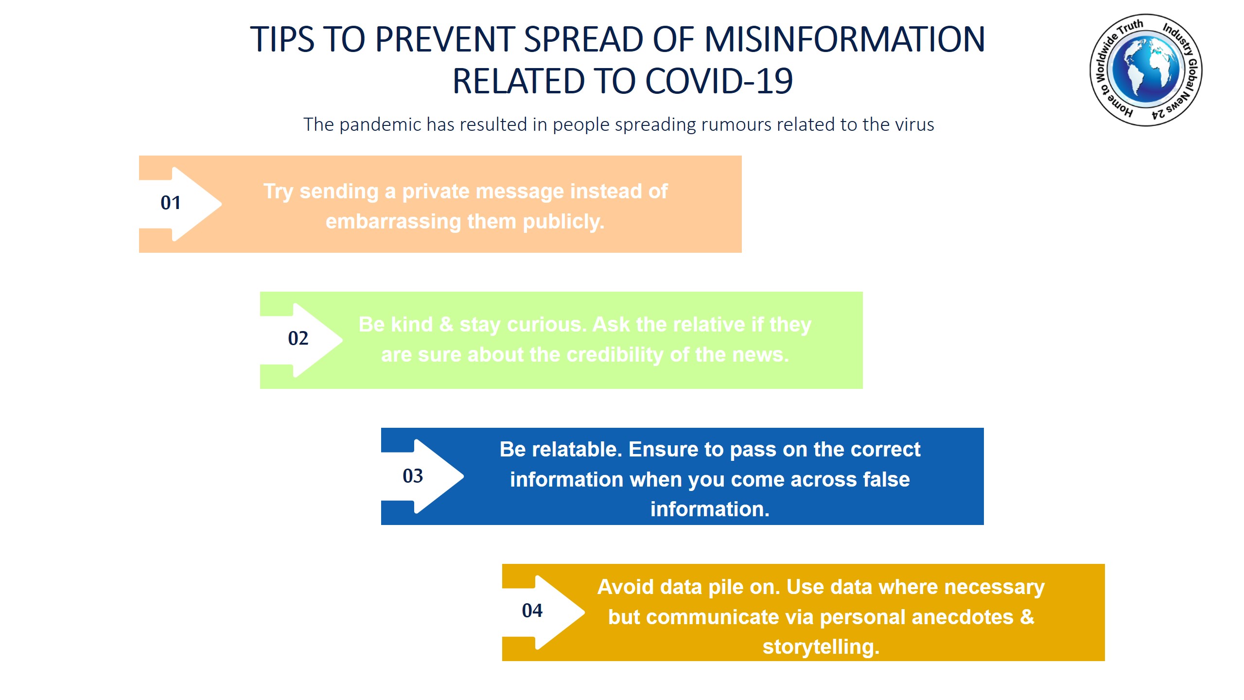 Tips to prevent spread of misinformation related to COVID-19