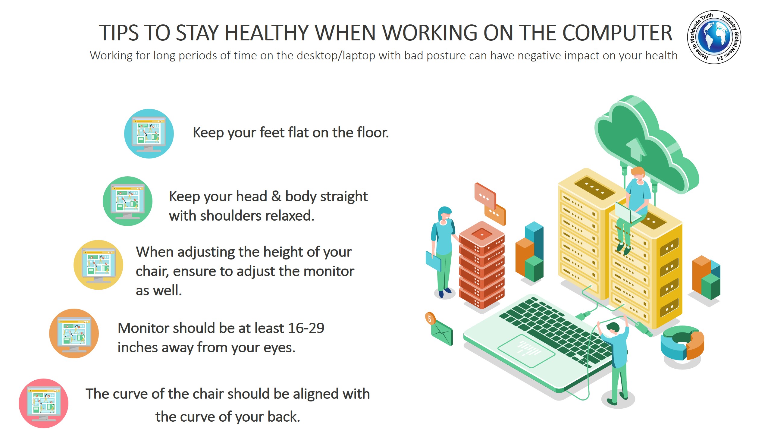 Tips to stay healthy when working on the computer