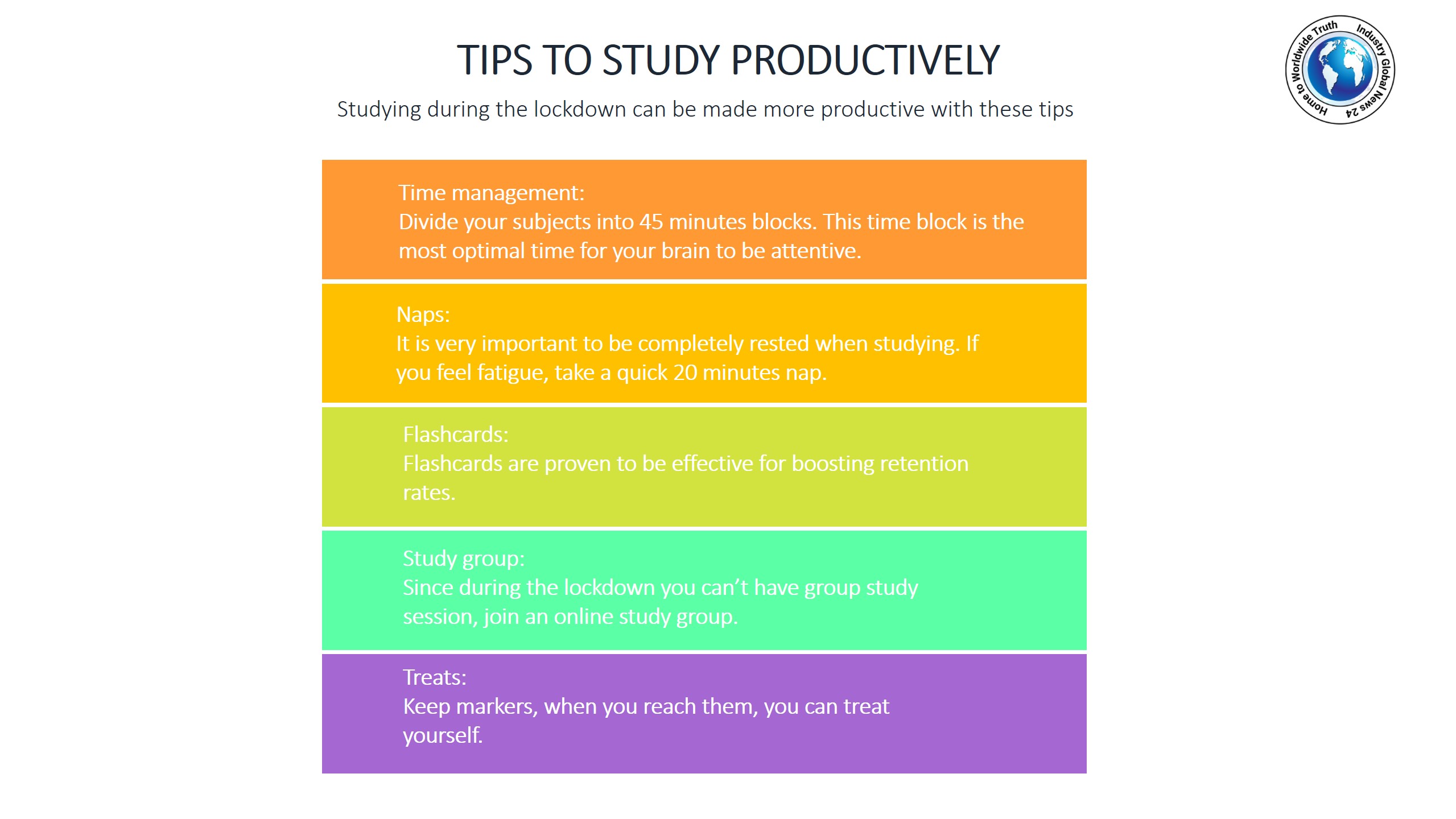 Tips to study productively