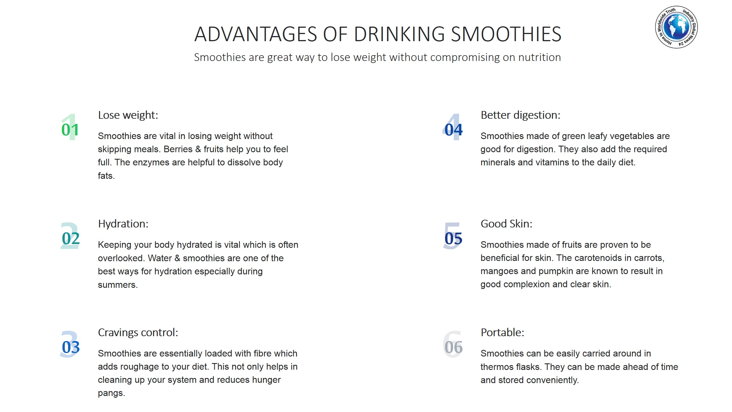 Advantages of drinking smoothies