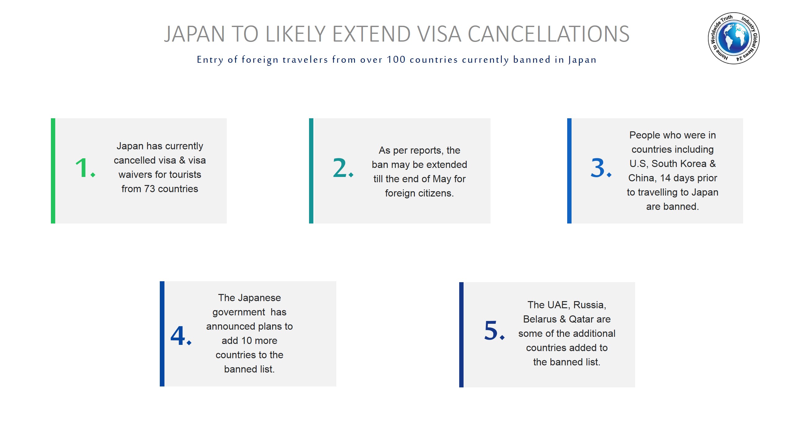 Japan to likely extend visa cancellations